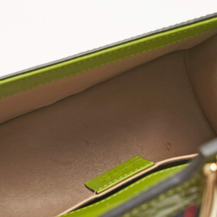 مملوكة مسبقًا Gucci Olive Alligator Mini Web Sylvie Top Handle Bag