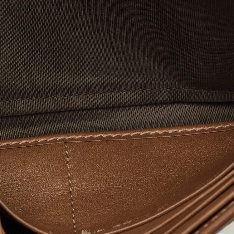 Pre Owned Gucci Brown Microguccissima Leather Nice Flap Continental Wallet