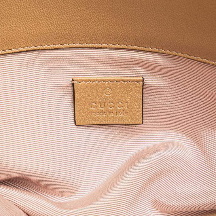 Pre Owned Gucci Brown Small Leather Linea Matisse Satchel