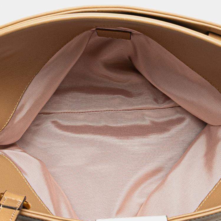 Pre Owned Gucci Brown Small Leather Linea Matisse Satchel