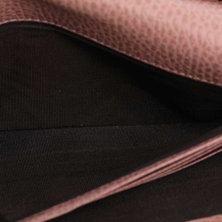 Pre Owned Gucci Taupe Leather Swing Continental Wallet