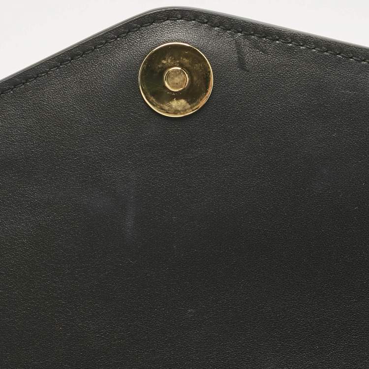 Pre Owned Gucci Black Leather Raja Broadway Clutch