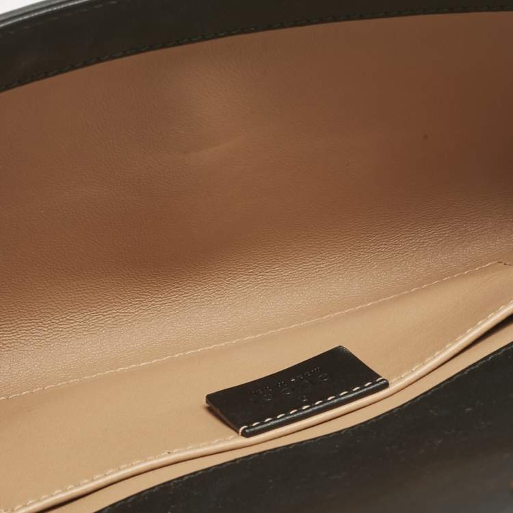 Pre Owned Gucci Black Leather Raja Broadway Clutch