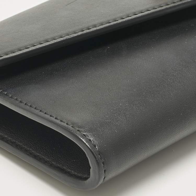 Pre Owned Gucci Black Leather Raja Broadway Clutch