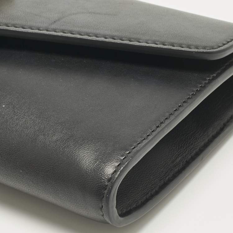 Pre Owned Gucci Black Leather Raja Broadway Clutch