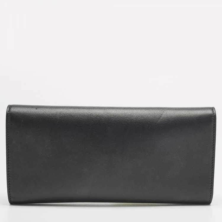 Pre Owned Gucci Black Leather Raja Broadway Clutch