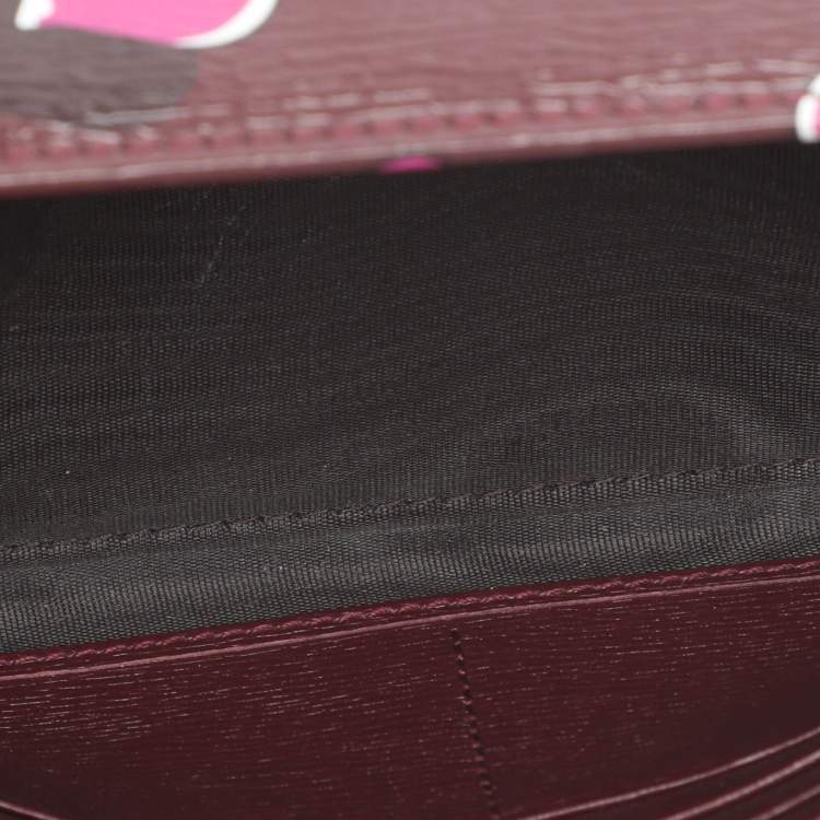 Pre Owned Gucci Multicolor Leather Heart Print Interlocking G Continental Wallet