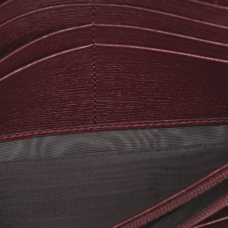 Pre Owned Gucci Multicolor Leather Heart Print Interlocking G Continental Wallet