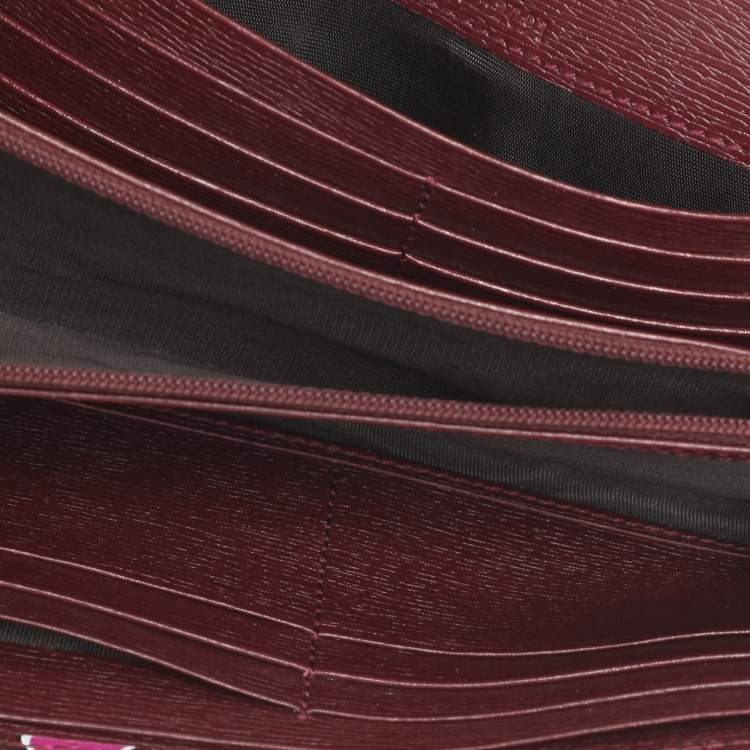 Pre Owned Gucci Multicolor Leather Heart Print Interlocking G Continental Wallet