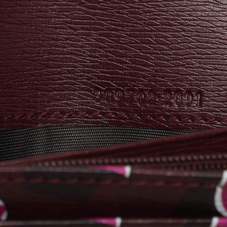 Pre Owned Gucci Multicolor Leather Heart Print Interlocking G Continental Wallet