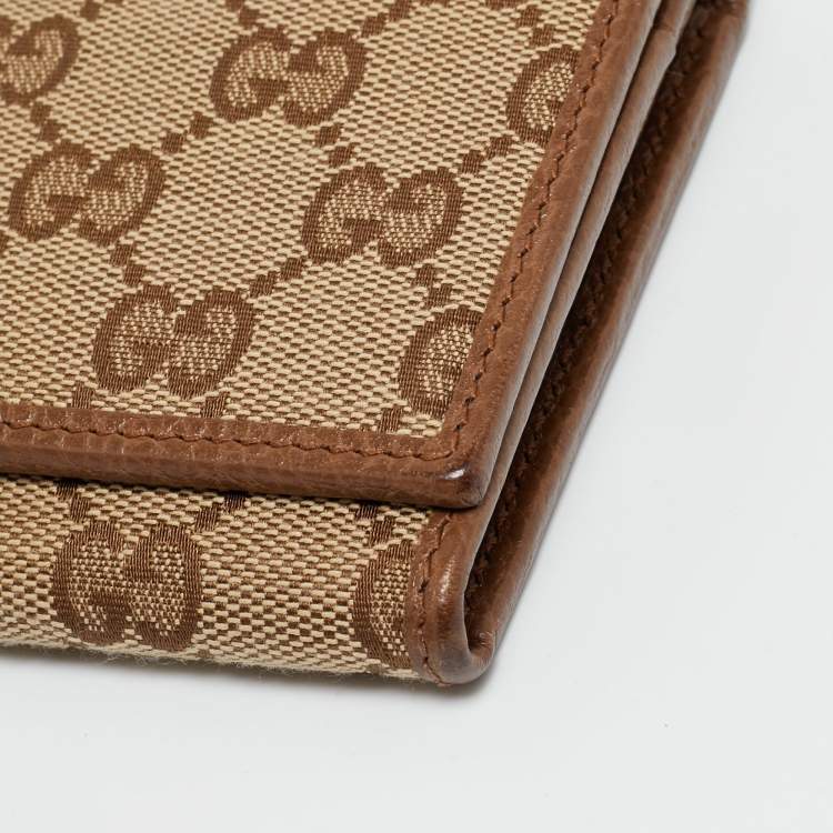 مملوكة مسبقًا Gucci Beige GG Canvas Flap Continental Wallet
