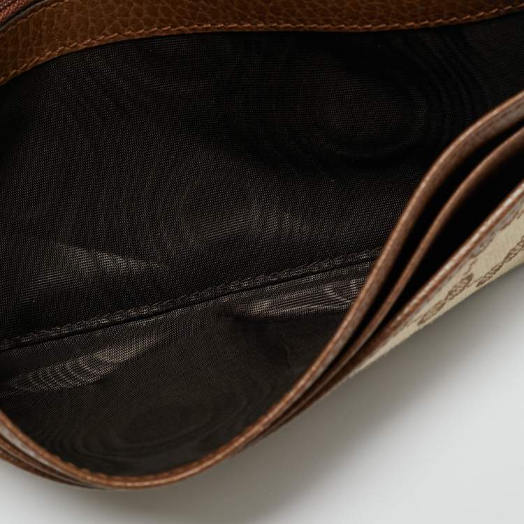 مملوكة مسبقًا Gucci Beige GG Canvas Flap Continental Wallet