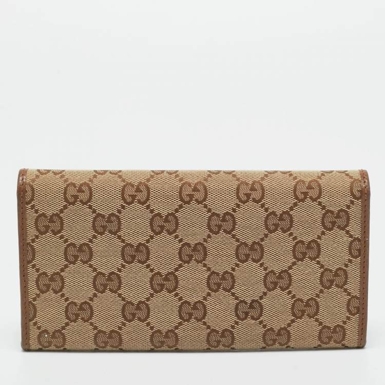 مملوكة مسبقًا Gucci Beige GG Canvas Flap Continental Wallet