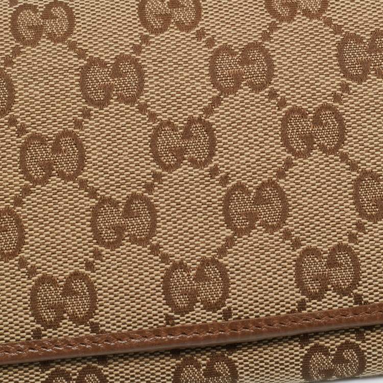مملوكة مسبقًا Gucci Beige GG Canvas Flap Continental Wallet