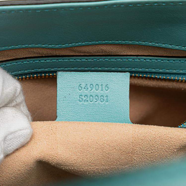 Pre Owned Gucci Blue Medium Calfskin Jackie 1961 Tote