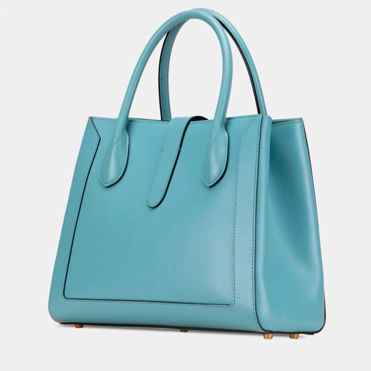 Pre Owned Gucci Blue Medium Calfskin Jackie 1961 Tote