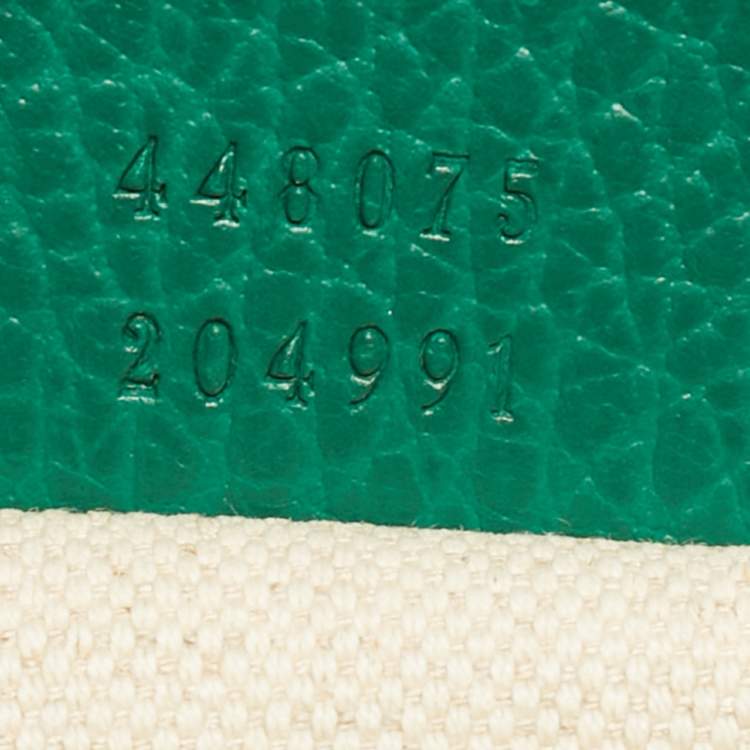 Pre Owned Gucci Green Leather Medium Dionysus Bamboo Top Handle Bag
