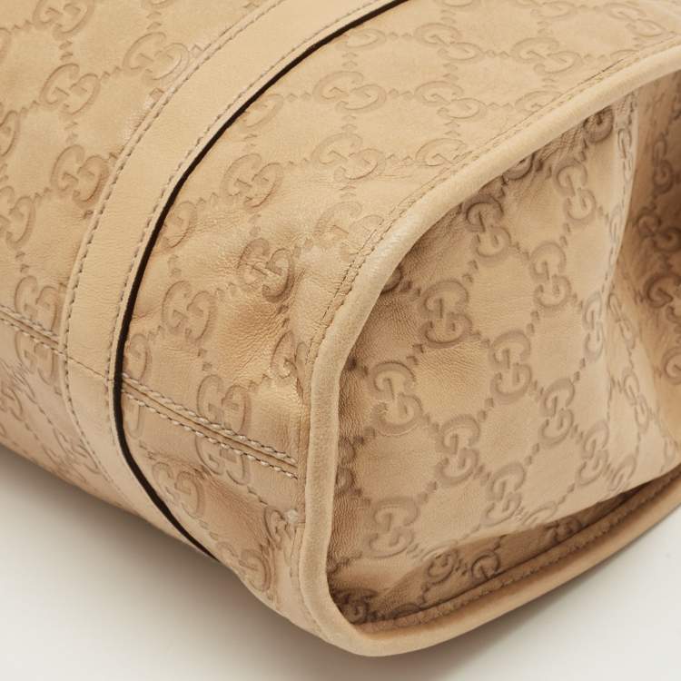 Pre Owned Gucci Beige Guccissima Leather Bardot Joy Tote