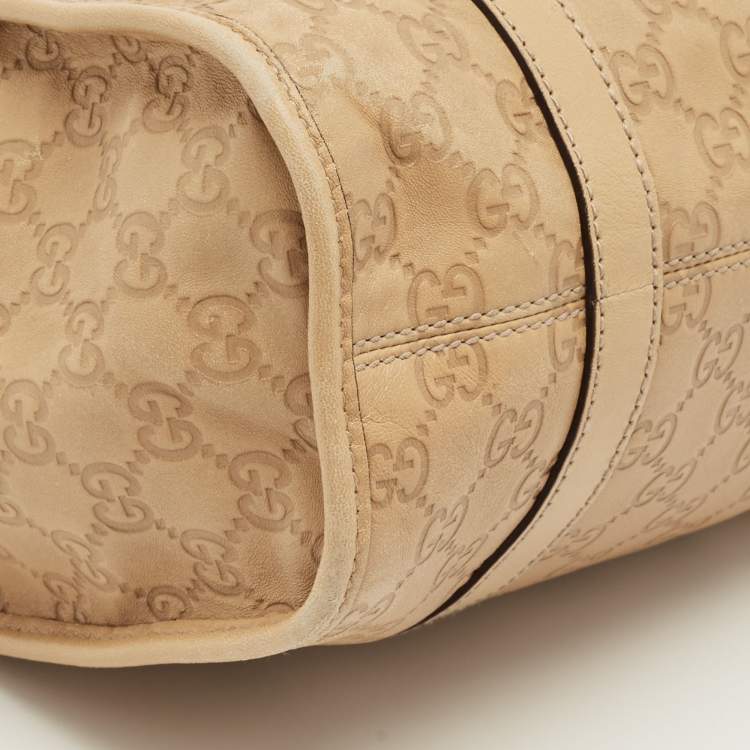 Pre Owned Gucci Beige Guccissima Leather Bardot Joy Tote