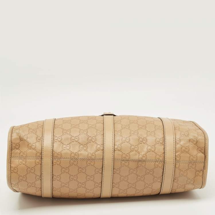 Pre Owned Gucci Beige Guccissima Leather Bardot Joy Tote