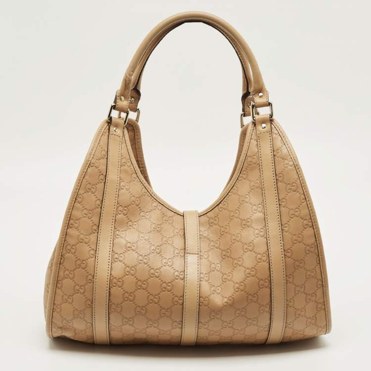 Pre Owned Gucci Beige Guccissima Leather Bardot Joy Tote
