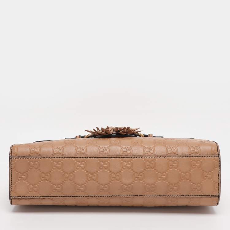 Pre Owned Gucci Beige Guccissima Leather Medium Emily Chain Shoulder Bag