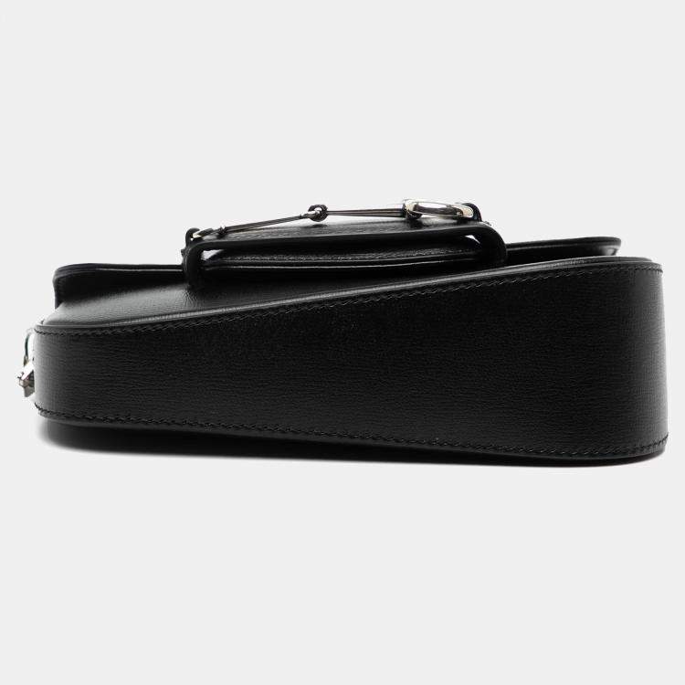 Pre Owned Gucci Brown Mini Leather Asymmetric Horsebit 1955 Satchel