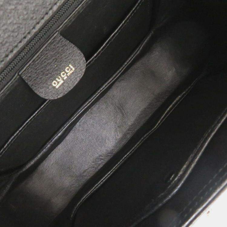 Pre Owned Gucci Bamboo Leather Black Handbag