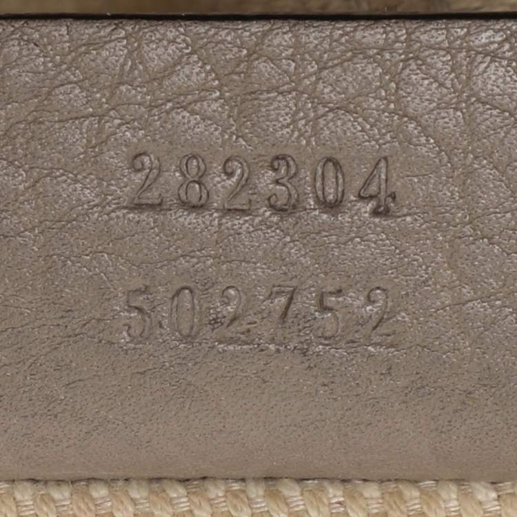 Pre Owned Gucci Taupe Leather Soho Disco Hobo