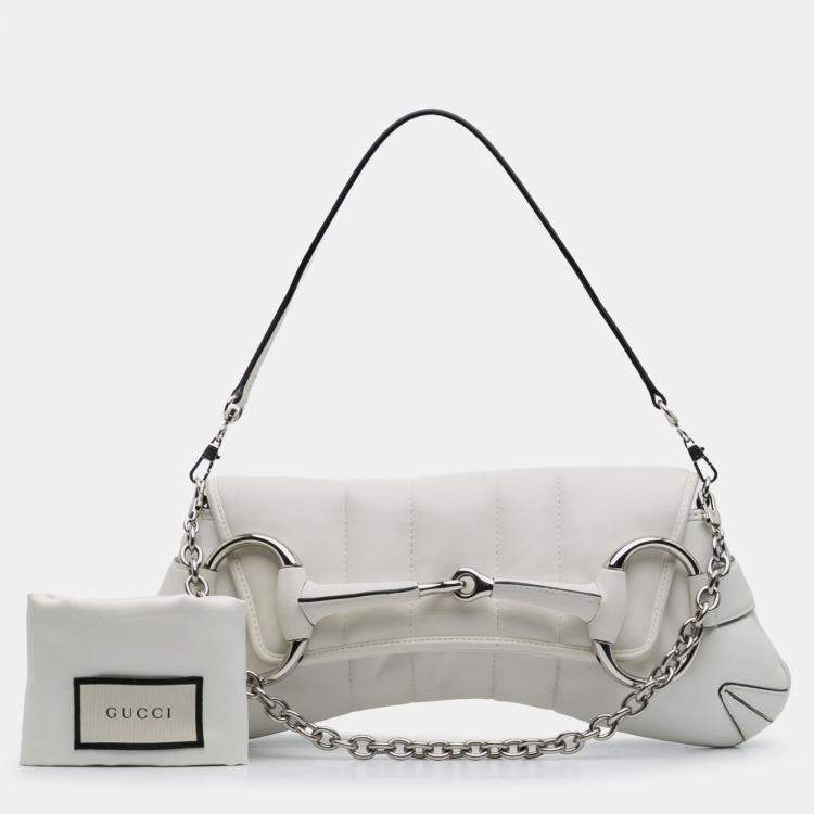 Pre Owned Gucci Horsebit Chain Small Leather Satchel Bag