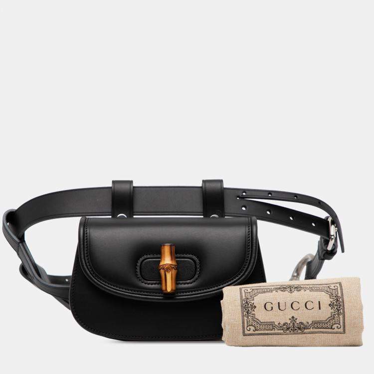 مملوكة مسبقًا حقيبة خصر غوتشي بامبو 1947 جلد صغيرة