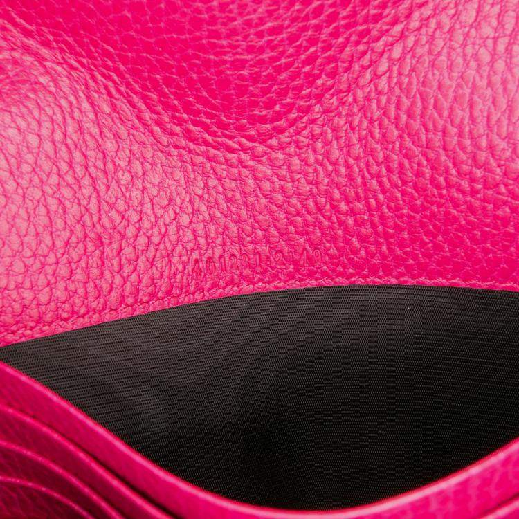 Pre Owned Gucci Pink Mini Leather Dionysus Wallet on Chain