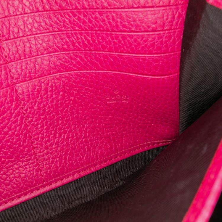 Pre Owned Gucci Pink Mini Leather Dionysus Wallet on Chain