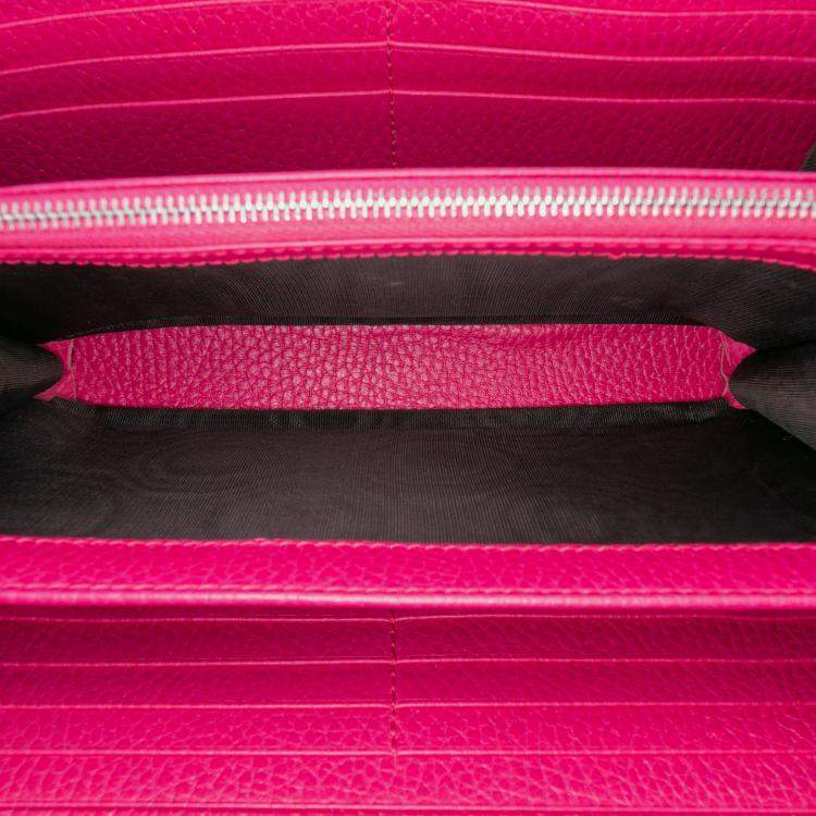 Pre Owned Gucci Pink Mini Leather Dionysus Wallet on Chain