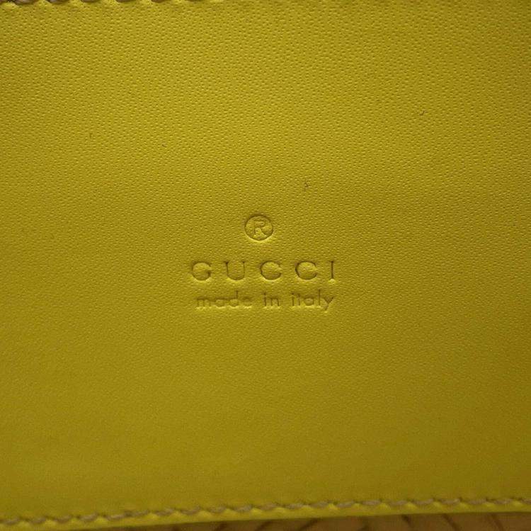 Pre Owned Gucci Logo Basket Bag Yellow/Natural Straw Leather