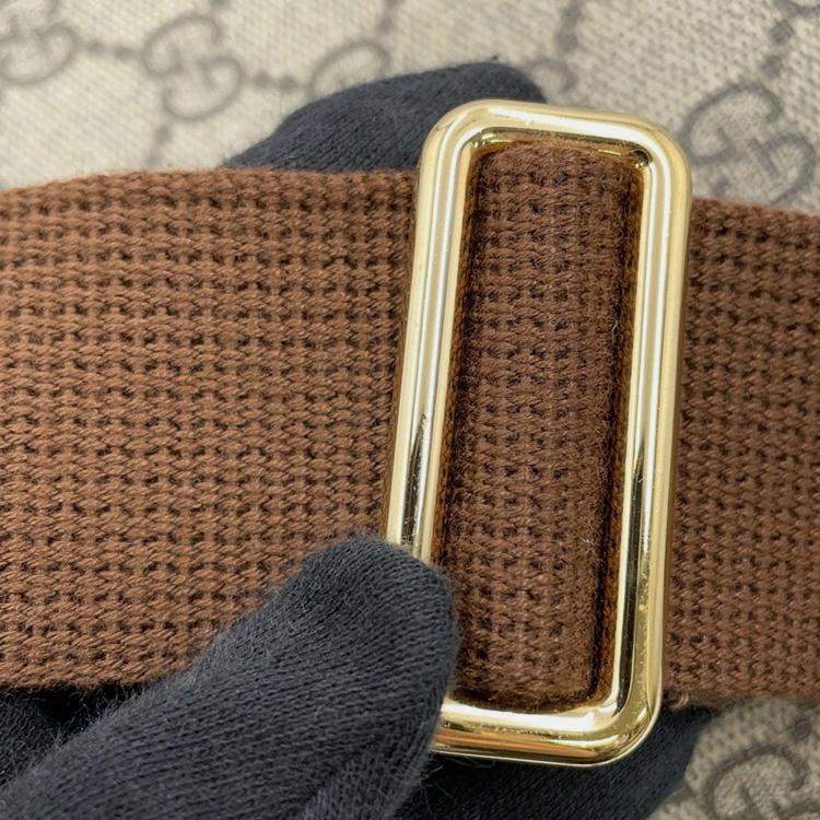 Pre Owned Gucci Interlocking G GG Supreme Backpack Beige/Brown Pvc Leather