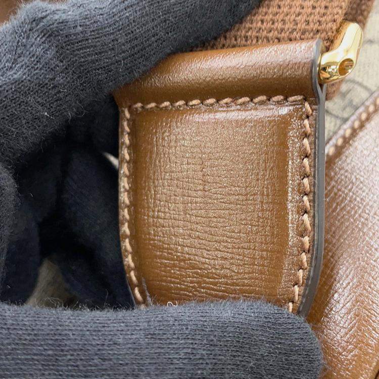 Pre Owned Gucci Interlocking G GG Supreme Backpack Beige/Brown Pvc Leather