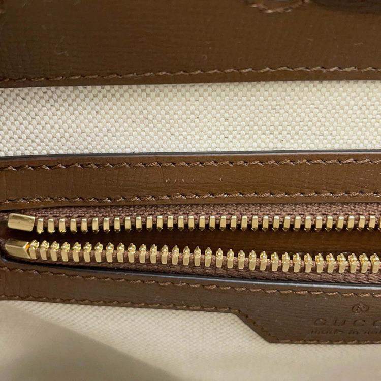 Pre Owned Gucci Interlocking G GG Supreme Backpack Beige/Brown Pvc Leather