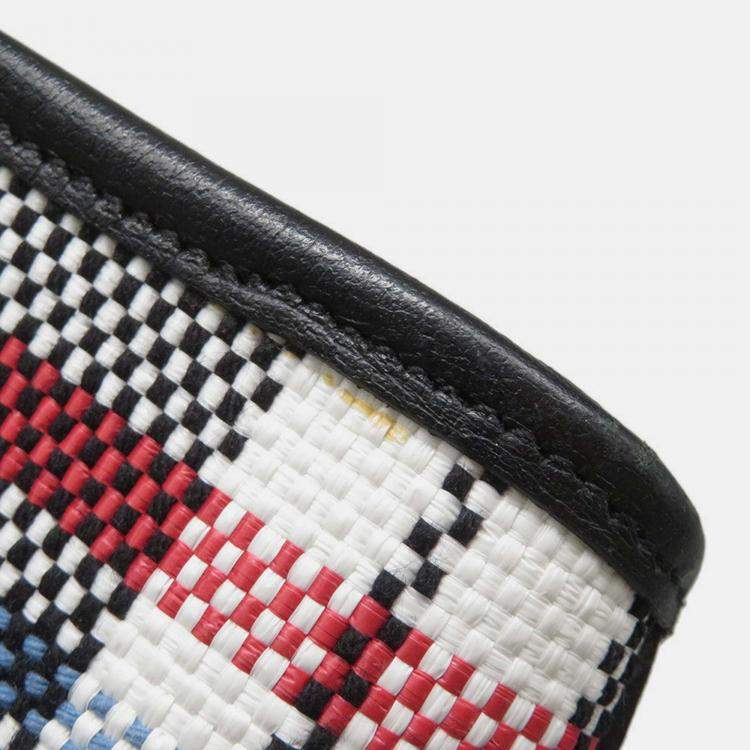 Pre Owned Gucci Embroidery Tote Bag Multicolor Canvas Leather Size Small