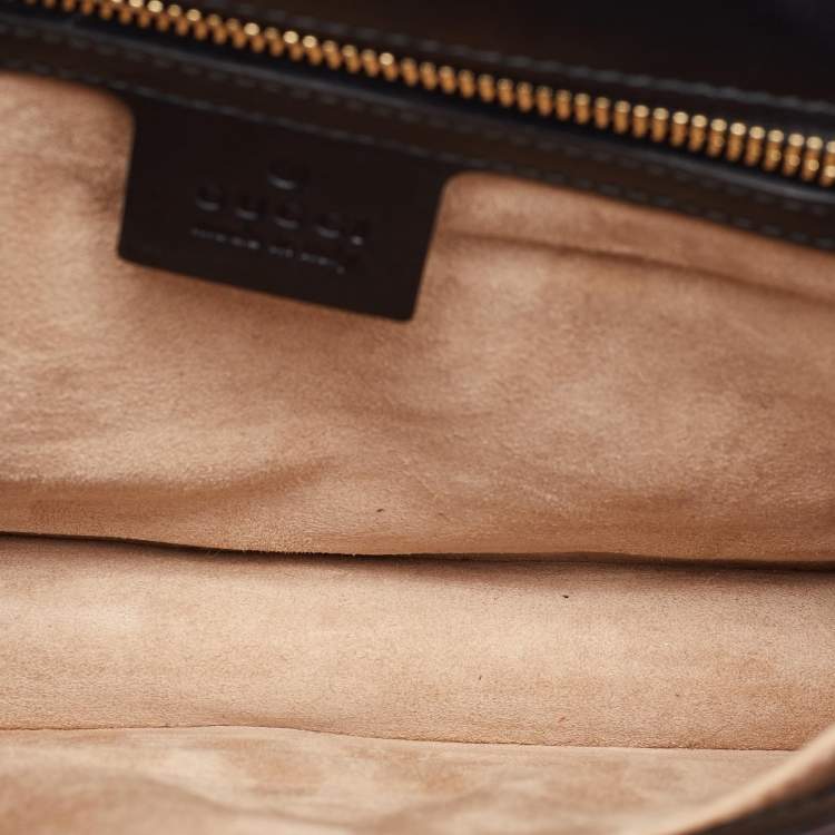 Pre Owned Gucci Black Leather Web Chain Sylvie Belt Bag