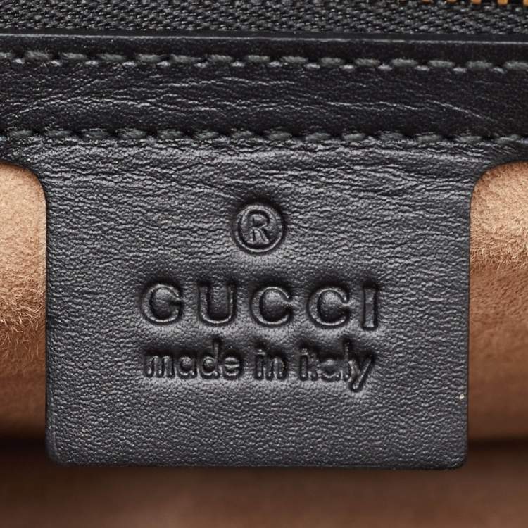 Pre Owned Gucci Black Leather Web Chain Sylvie Belt Bag