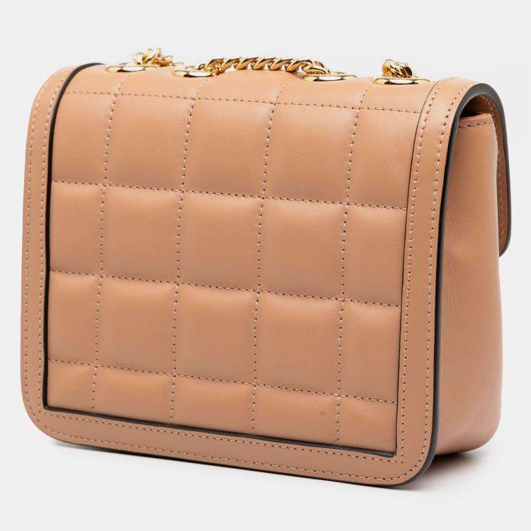 Pre Owned Gucci Brown Mini Leather Deco Chain Shoulder Bag