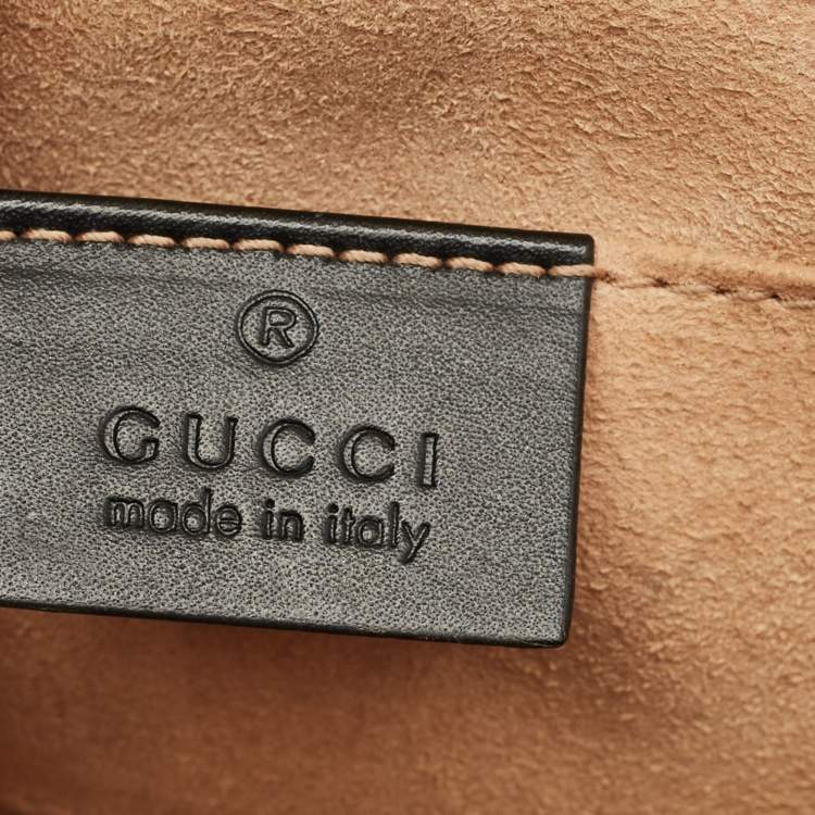 Pre Owned Gucci Black Guccissima Leather Small Padlock Shoulder Bag