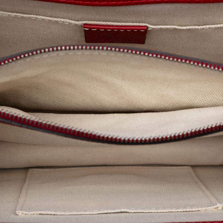 Pre Owned Gucci Red Medium Bamboo Dionysus Web Satchel