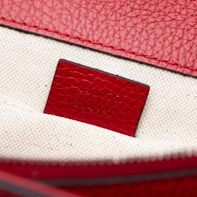 Pre Owned Gucci Red Medium Bamboo Dionysus Web Satchel