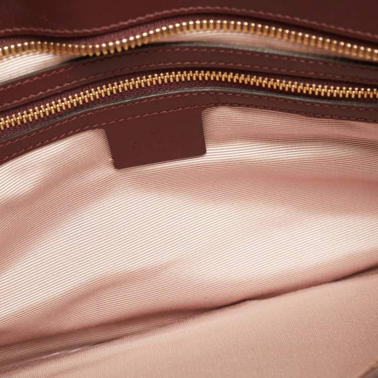 Pre Owned Gucci Burgundy Leather Arli Tote