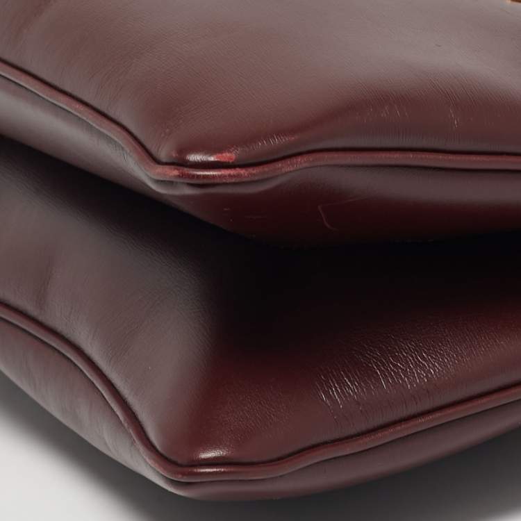 Pre Owned Gucci Burgundy Leather Arli Tote