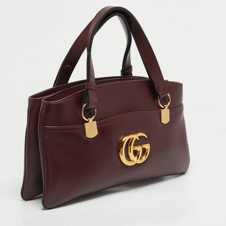 Pre Owned Gucci Burgundy Leather Arli Tote