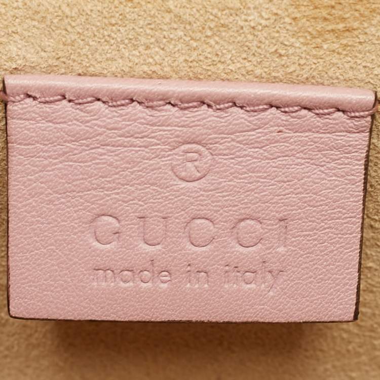 Pre Owned Gucci Pink Python Mini Crystal Dionysus Shoulder Bag