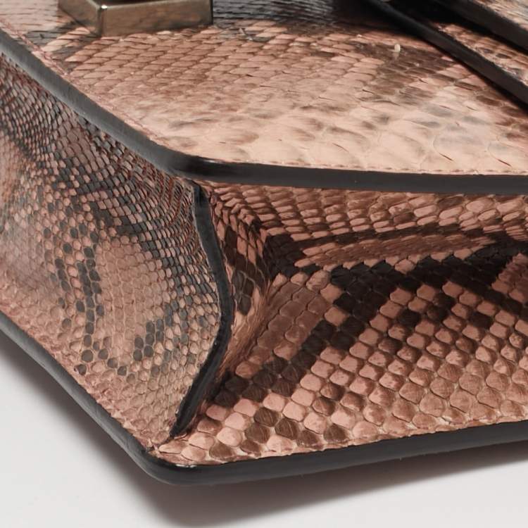 Pre Owned Gucci Pink Python Mini Crystal Dionysus Shoulder Bag